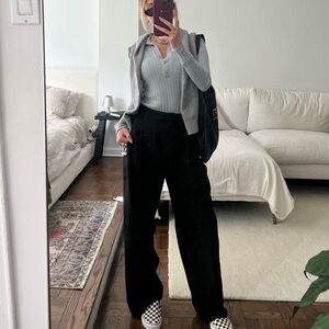 Vince Ribbed Wool & Silk-Blend Polo Pullover